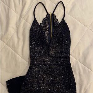 Blue sequined mini dress!